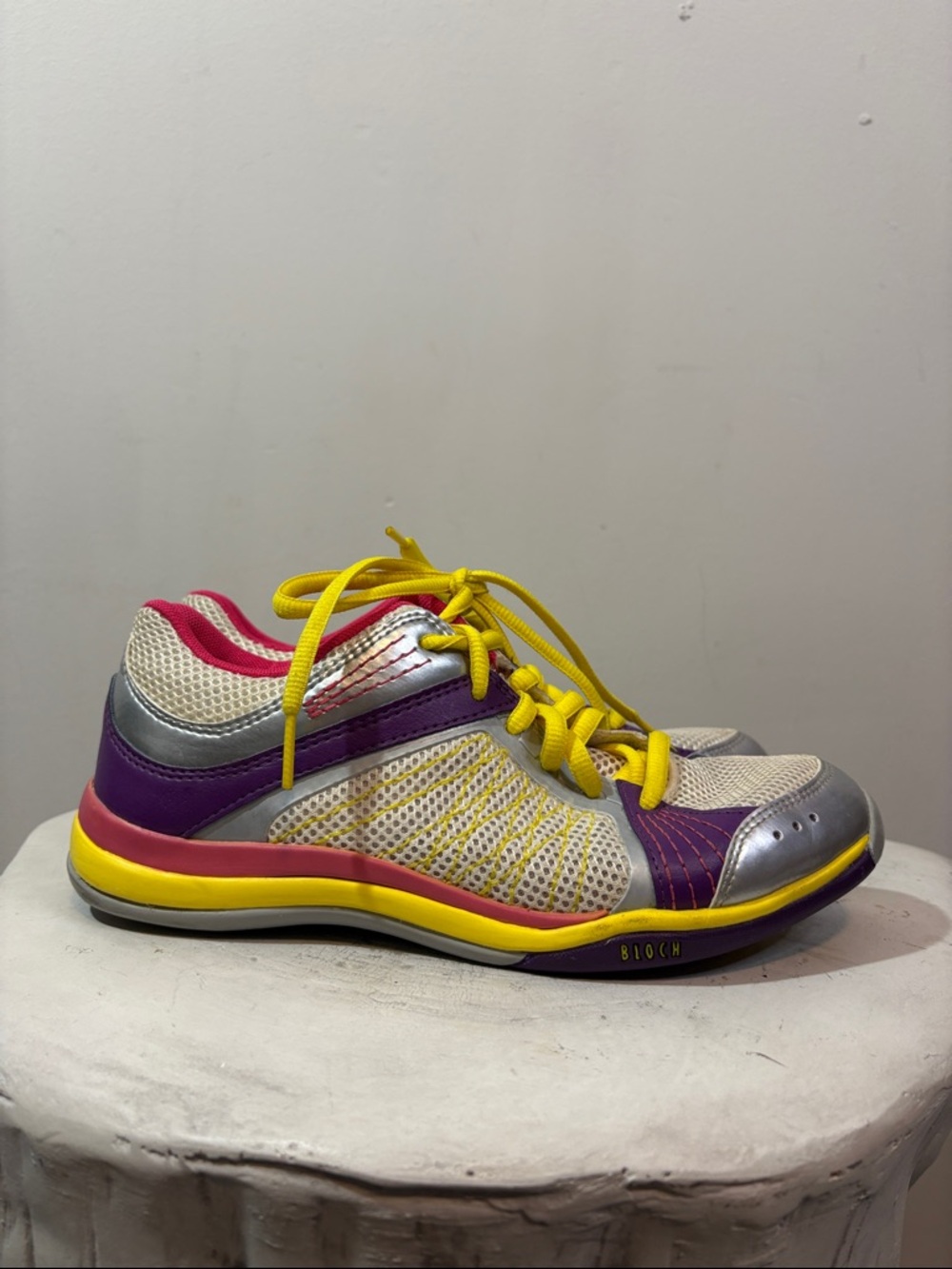 Bloch Colorful Purple Pink Yellow Silver Metallic Zumba Dance Workout Sneaker 8